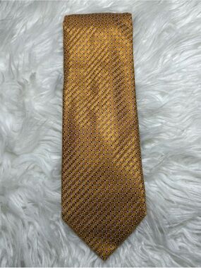 Canali Golden Honey Geometric Silk Tie